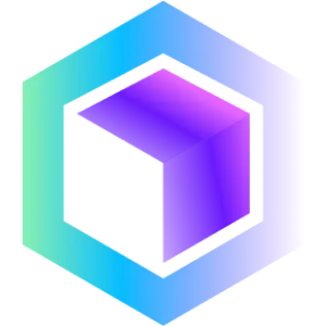 hexagon logo with gradient